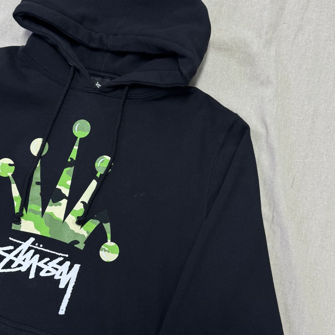 스투시 빈티지 카모 크라운 빅로고 후드 L 상품이미지2