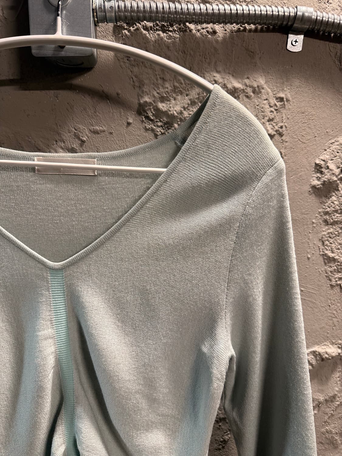 시스템 SYSTEM 브이넥 셔링 니트 민트 90 상품이미지4