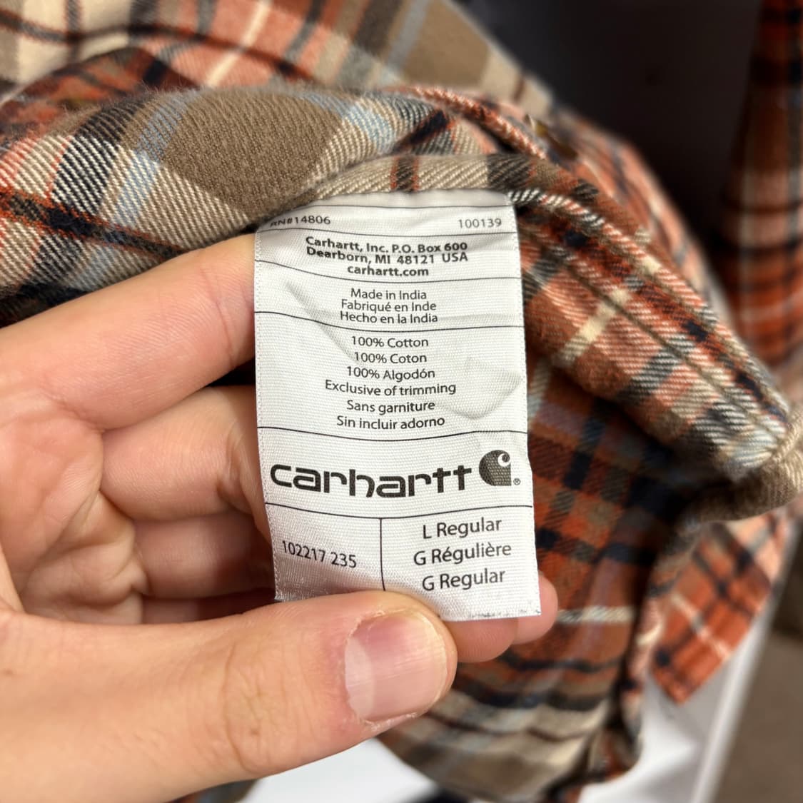 (L) 칼하트 투 포켓 플란넬 체크 셔츠 상품이미지5