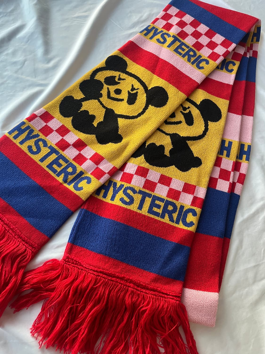 히스테릭 글래머 아카이브 팬더 체커보드 니트 짜임 목도리 머플러 상품이미지3