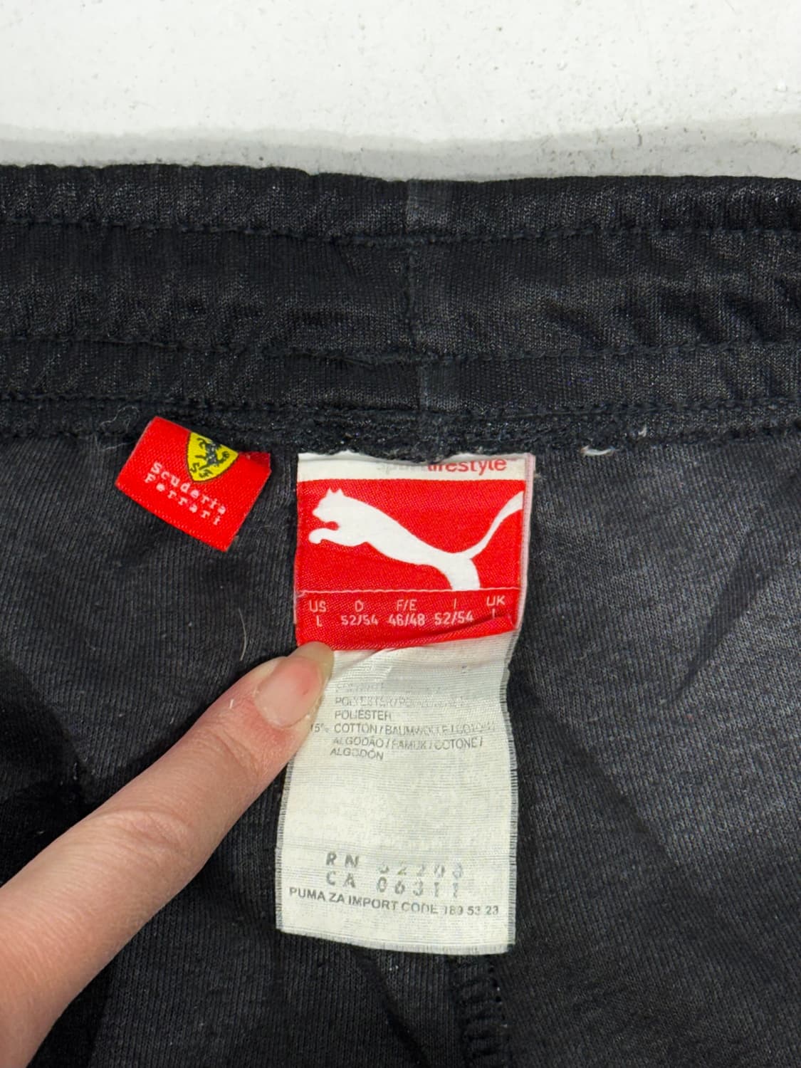 푸마 블랙 페라리 콜라보 와이드 트레이닝 팬츠 추리닝 바지 L 상품이미지7