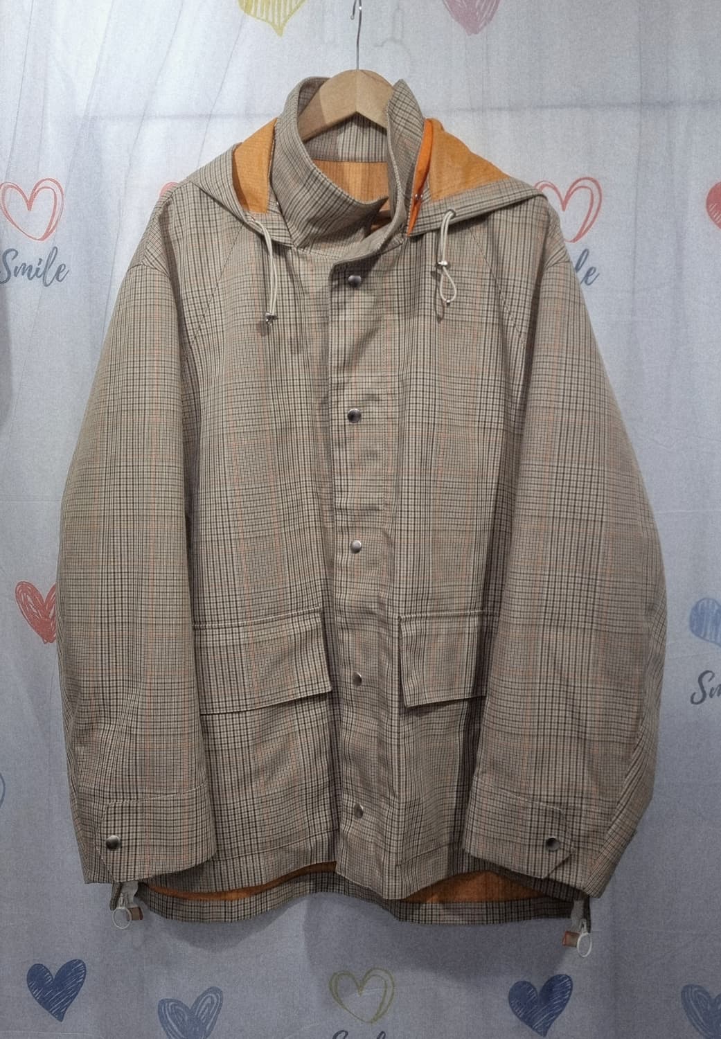 정품) 솔리드옴므 후드 체크 자켓  상품이미지1