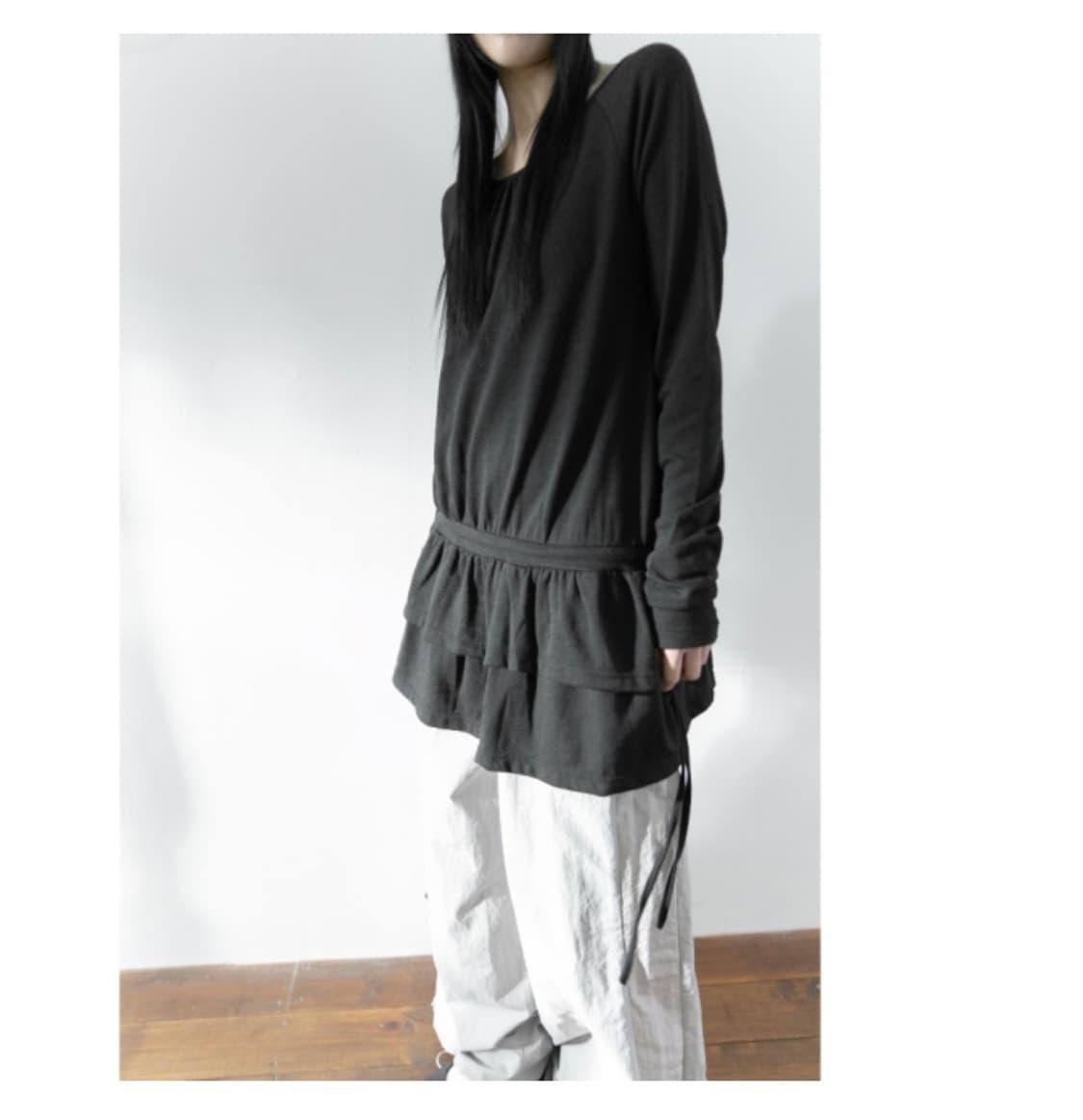 프릴 스커트 셔링 롱 탑 상품이미지7