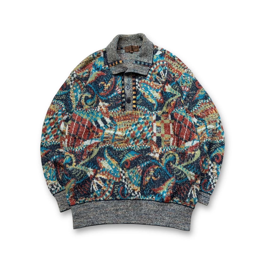 미쏘니 스포츠 에스닉 패턴 하프넥 니트 상품이미지1