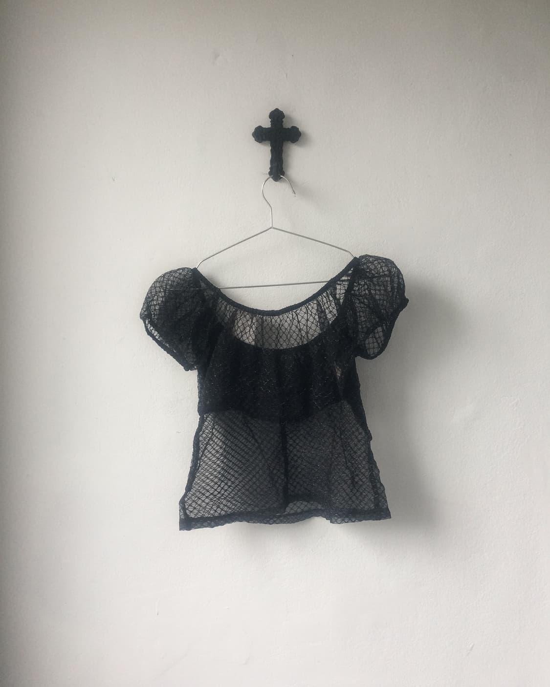 Pattern glitter point see through blouse 상품이미지4