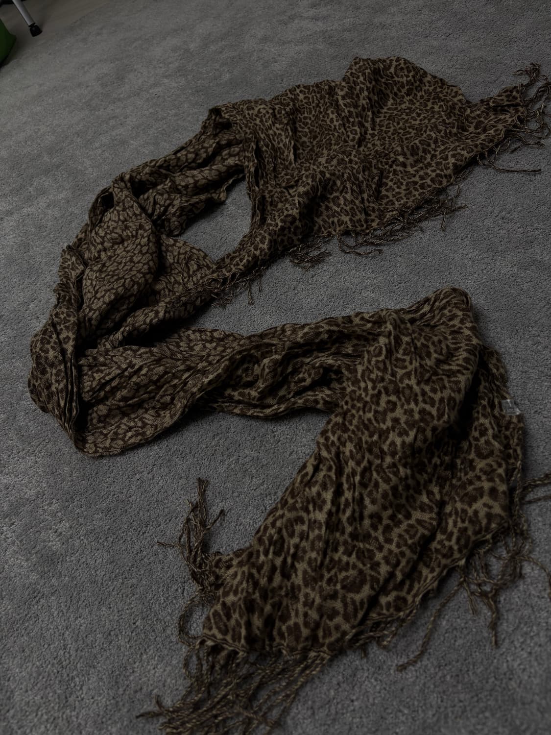 Vintage v-kei punk mood leopard scarf 상품이미지3