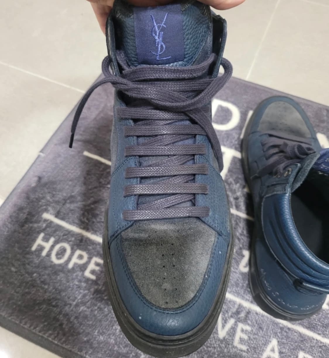생로랑 하이탑 스니커즈 41 네이비블루 상품이미지4