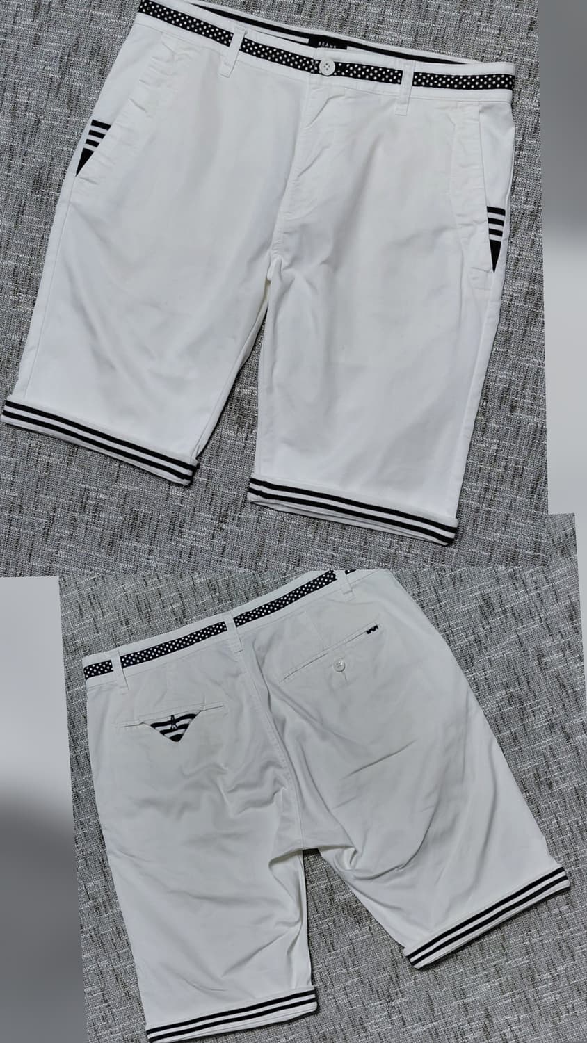 [M] 빔즈 하트(BEAMS HEART) 도트 포인트 화이트 반바지 상품이미지1