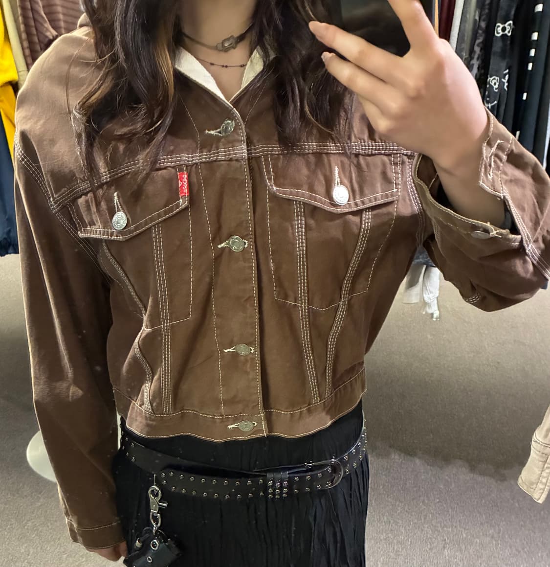 M)Ben Davis 벤데이비스 여성 갈색 후드 데님자켓 상품이미지2