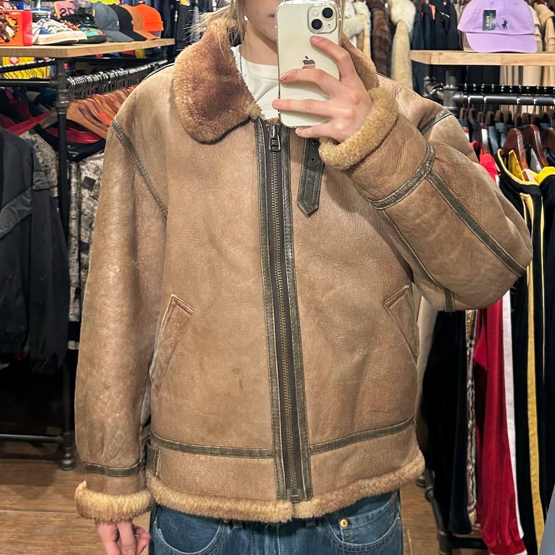 [HI] VTG 레더 자켓 캬라멜 상품이미지2