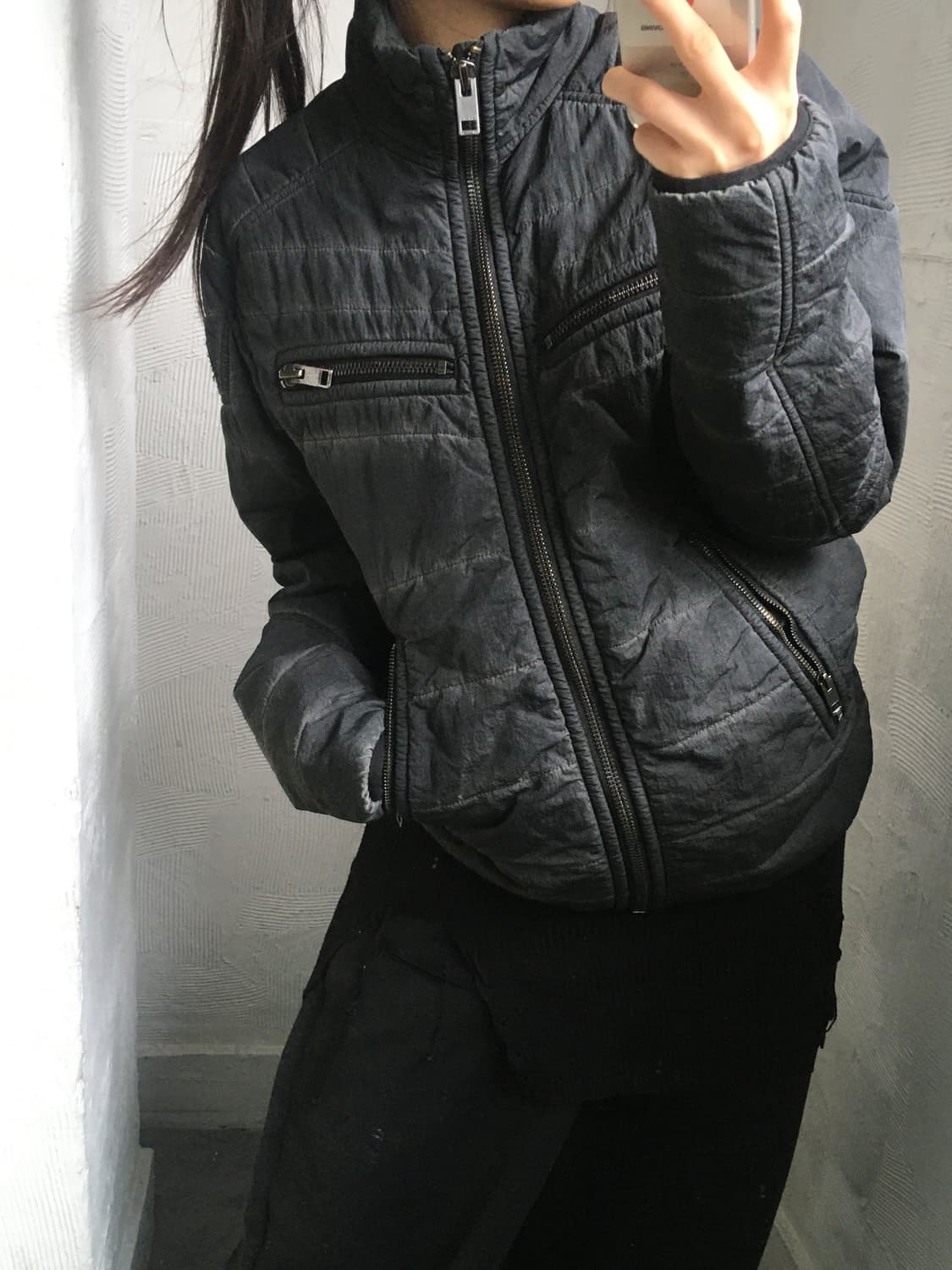 Diesel 디젤 블랙 퀄팅 패딩 자켓 상품이미지1