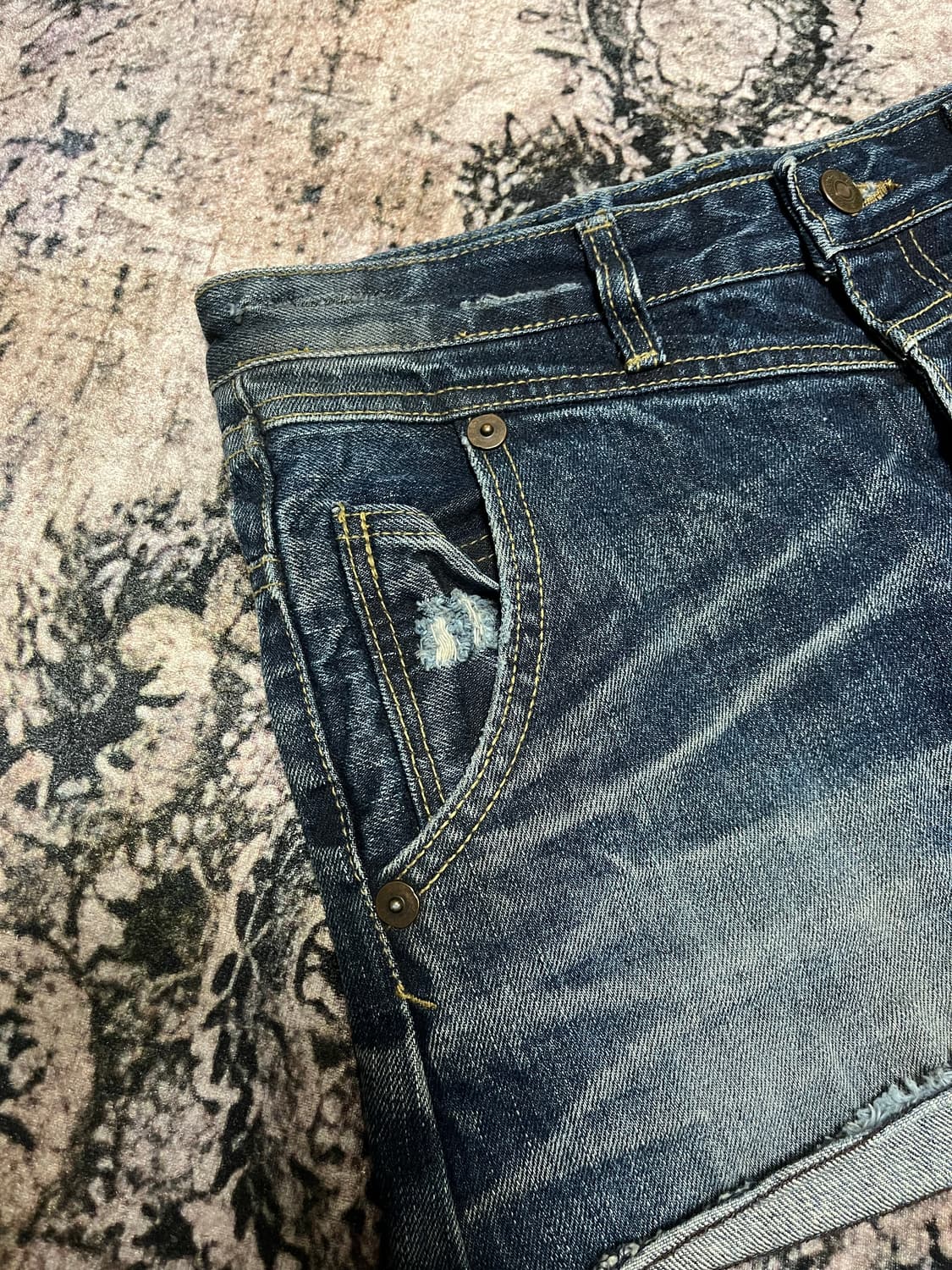 빈티지 지퍼 디테일 Y2K 데님 스커트 L 상품이미지5