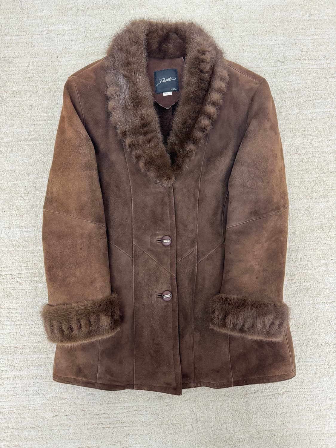 •Vintage 퍼 트리밍 무스탕 코트 상품이미지1