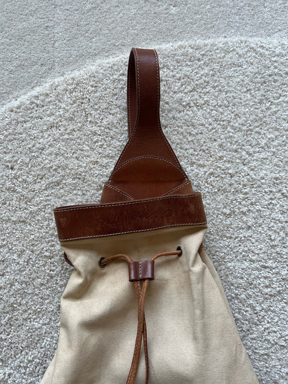 폴로 랄프 로렌 레더 캔버스 원숄더 버킷백 상품이미지3