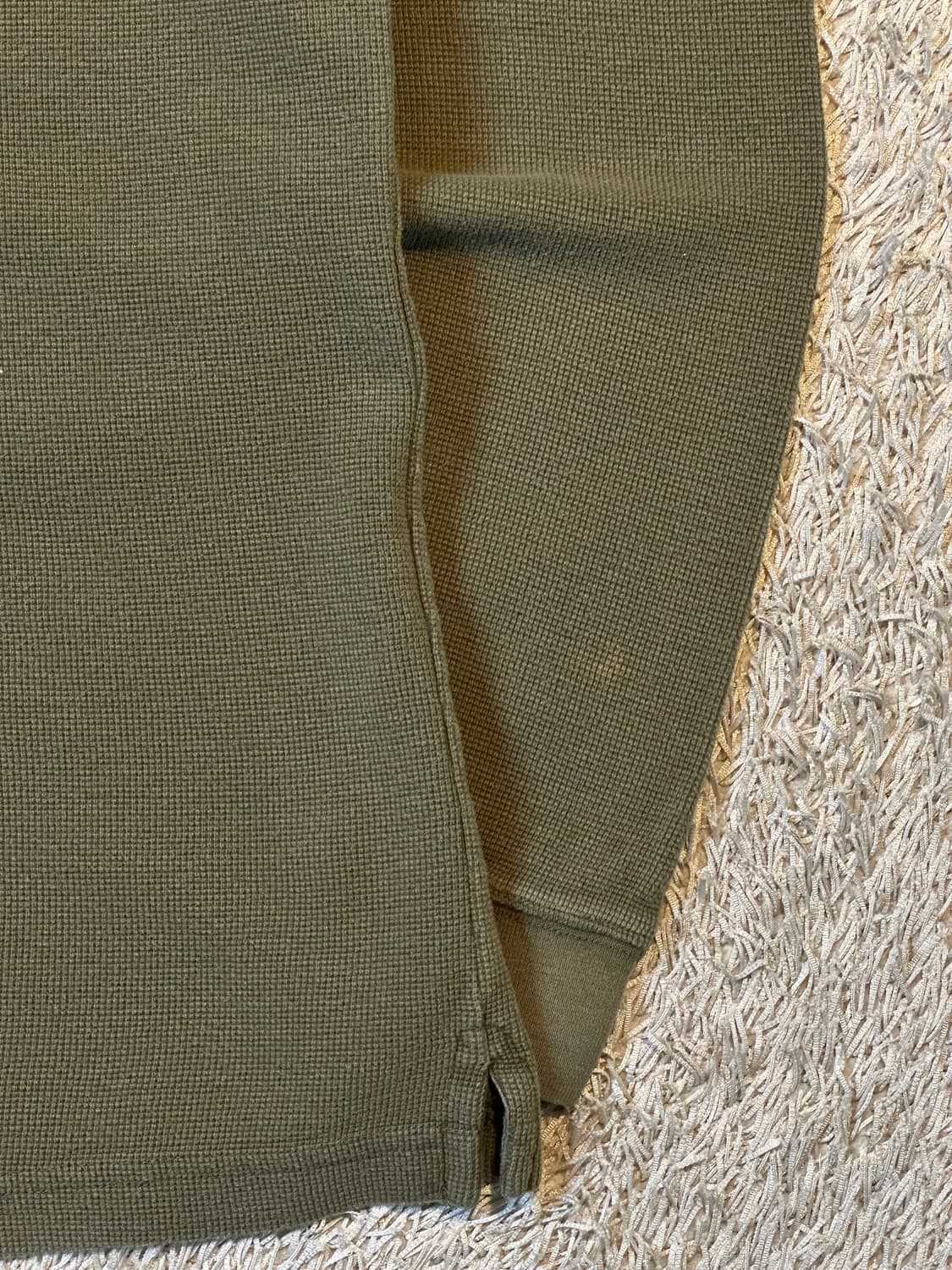 칼하트 CARHARTT 헨리넥 와플 니트 롱슬리브 긴팔 카키 상품이미지5