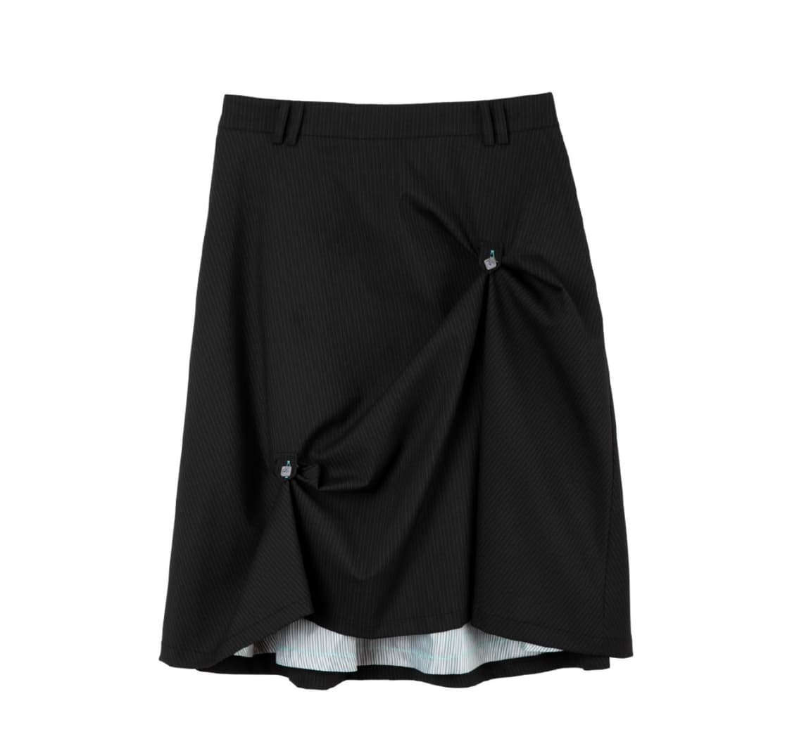 헤레틱 button flared skirt black 상품이미지1