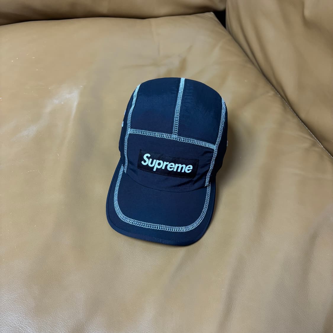 슈프림 캠프캡 모자 박스로고 23ss 리플렉티브 스티치 블랙 상품이미지1