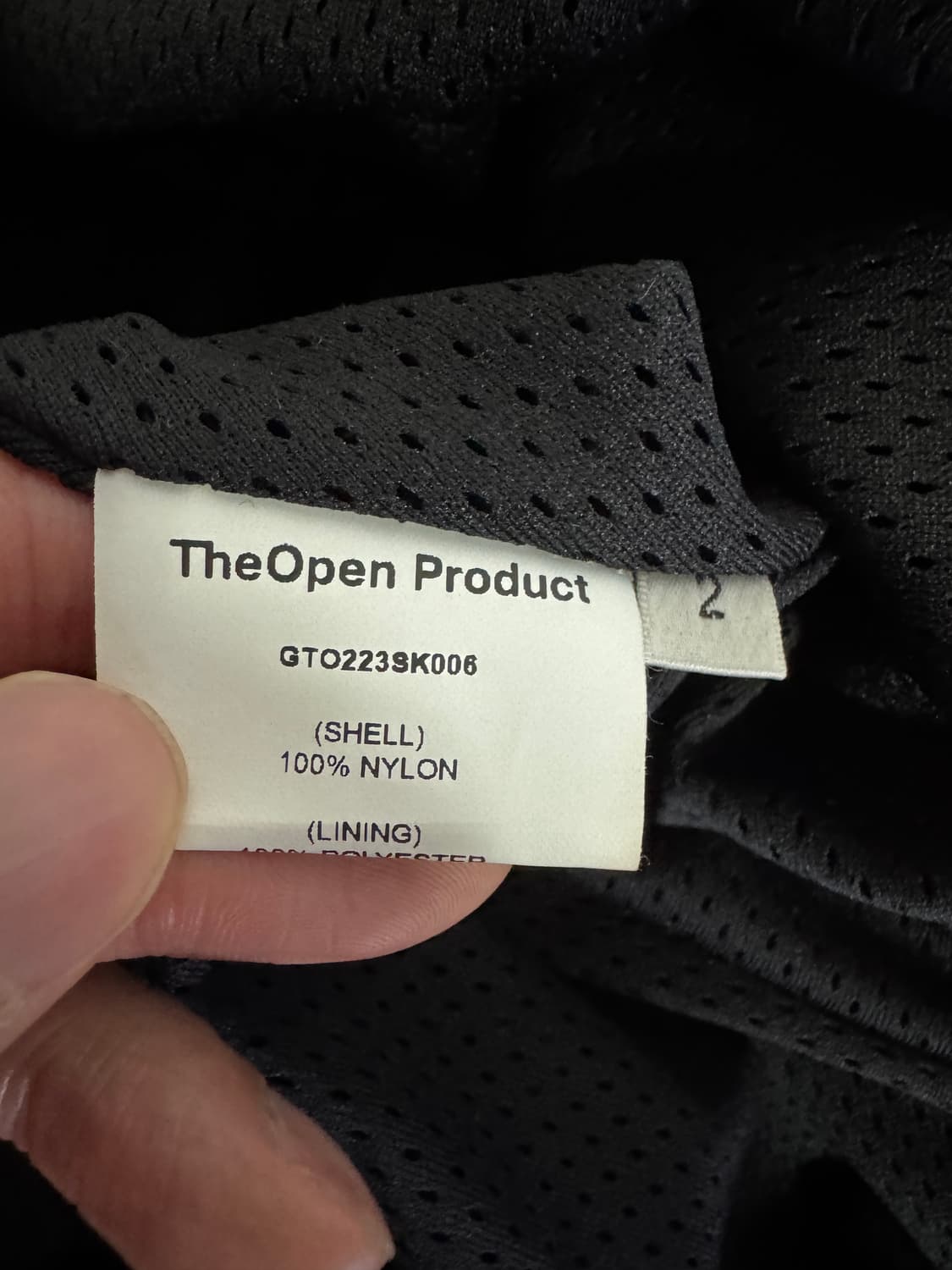 여성 더오픈프로덕트 사이드 스트링 나일론 스커트 2 블랙 상품이미지5