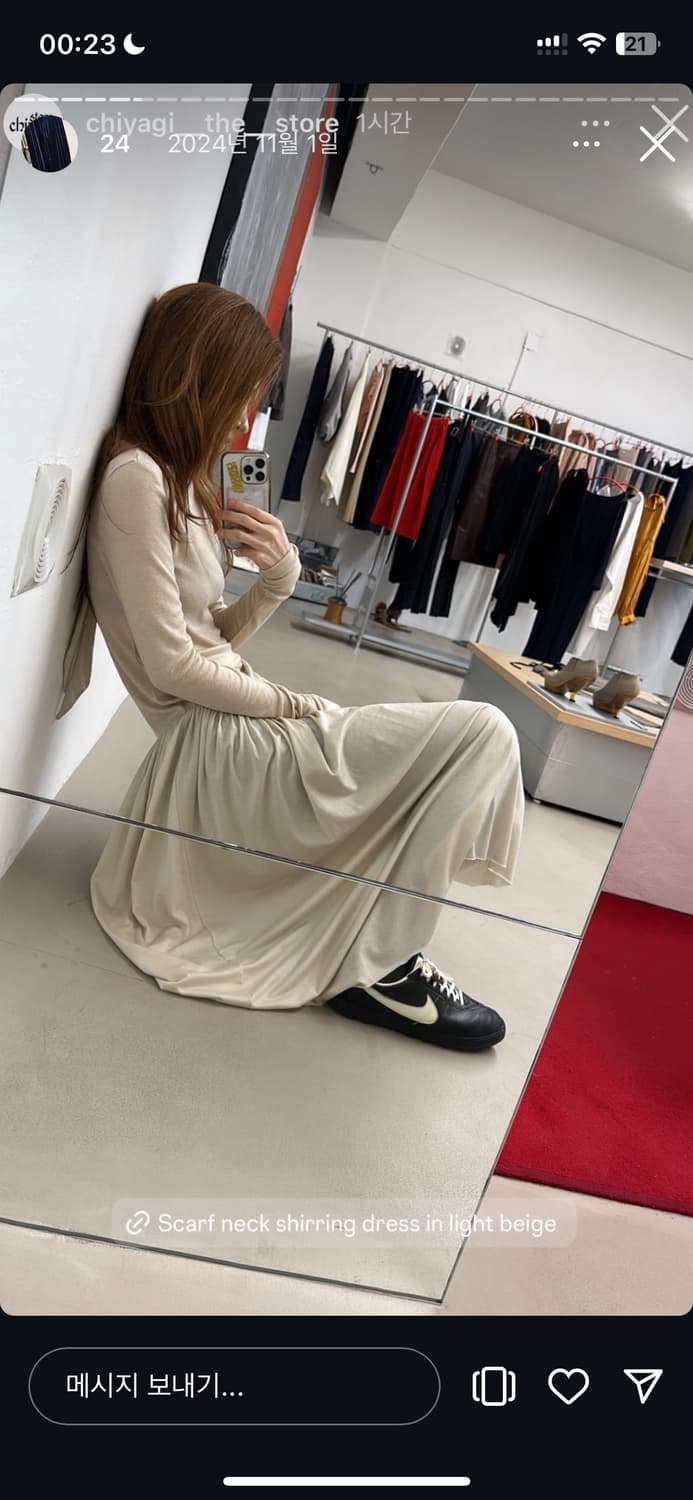 Amabe -scarf neck shirring dress 상품이미지3