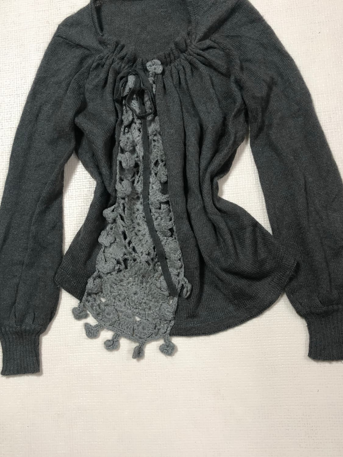빈티지 그레이 크로쉐 니트 상품이미지10