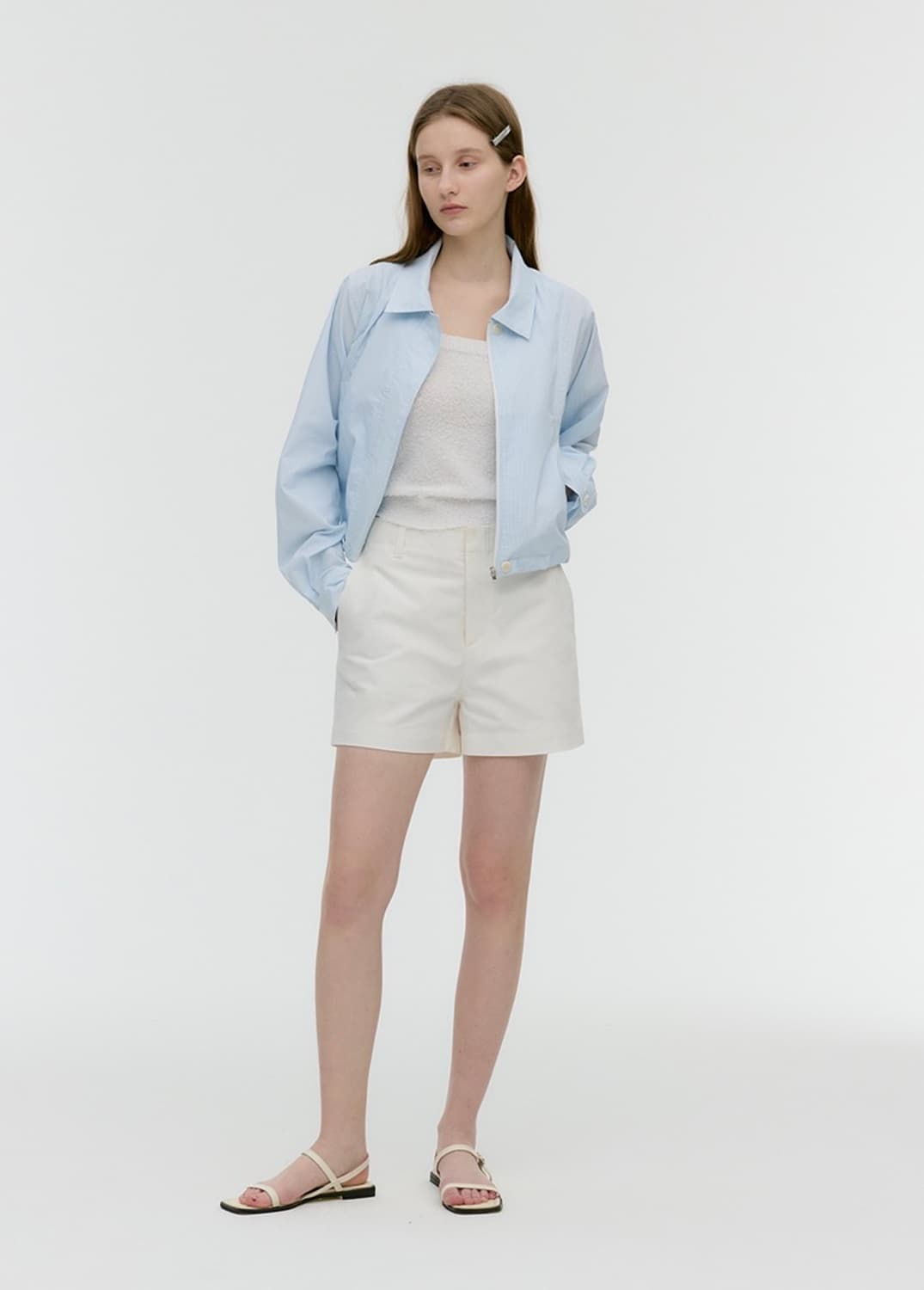 몽돌 커팅라인 스트라이프 블루종 자켓 상품이미지4