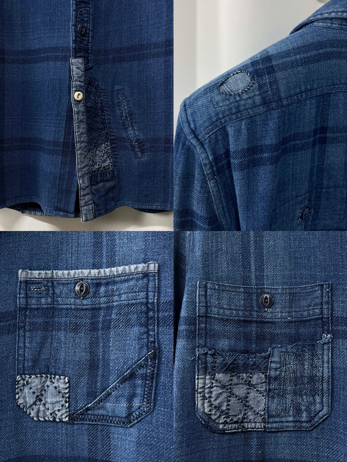 폴로 랄프로렌 사시코 리페어드 보로 인디고 워크셔츠 상품이미지9