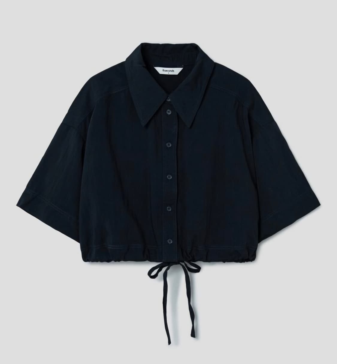 (새상품) 에잇세컨즈 나일론 블루종 반팔셔츠 네이비 상품이미지1