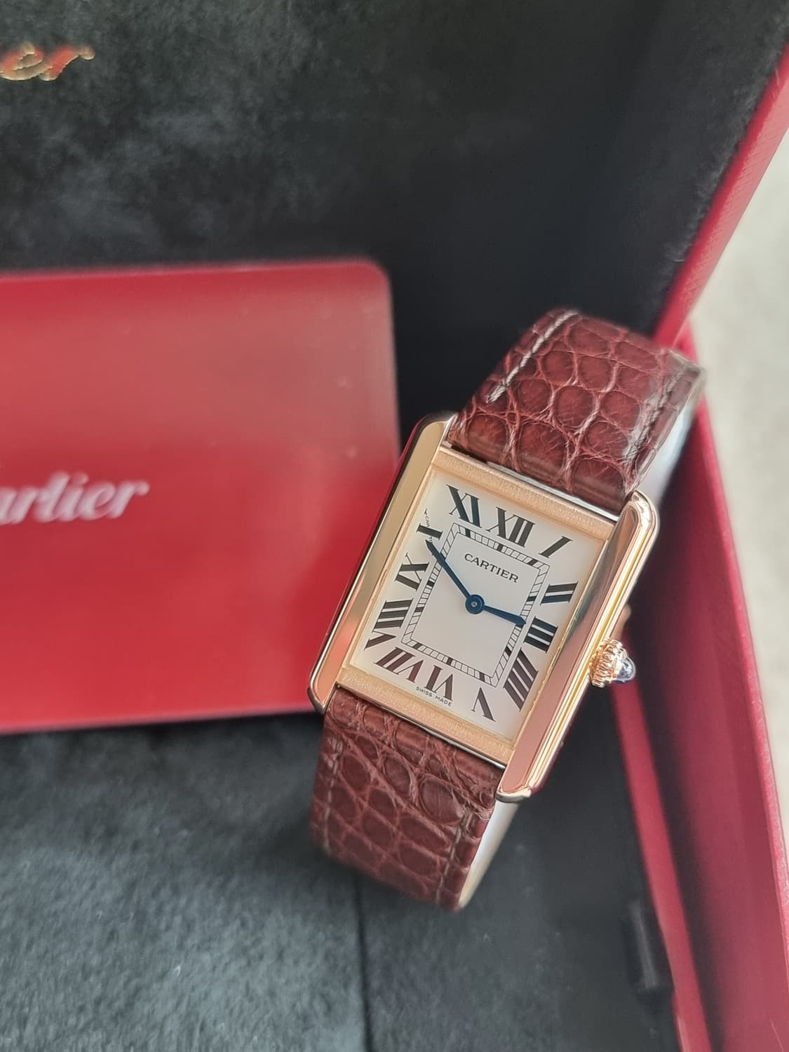 [까르띠에 풀세트] 탱크솔로 18K 로즈골드 SM 남여공용 시계 20년 상품이미지1