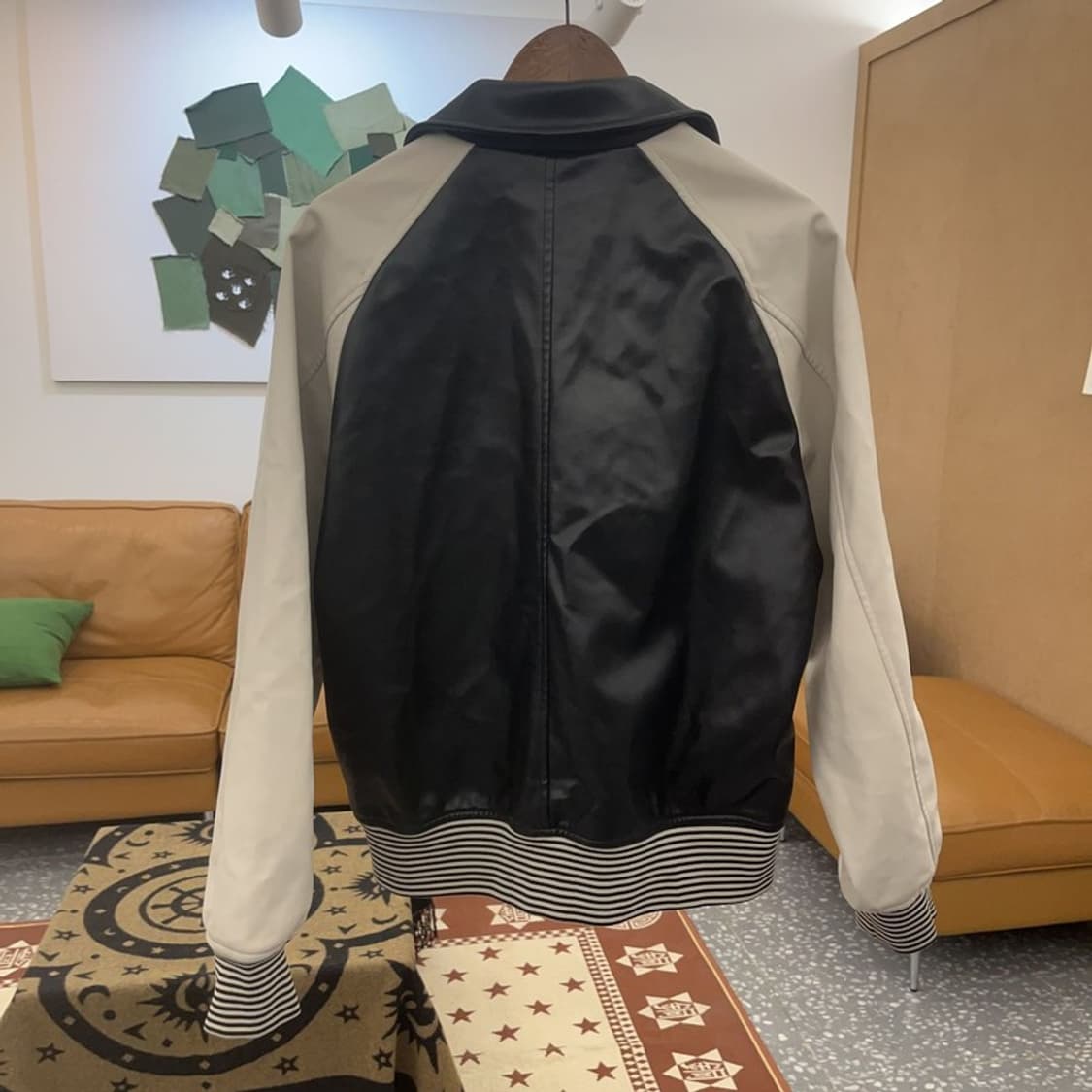 파르티멘토 빈티지 레트로 비건레더 바시티 자켓 M C08682 상품이미지4