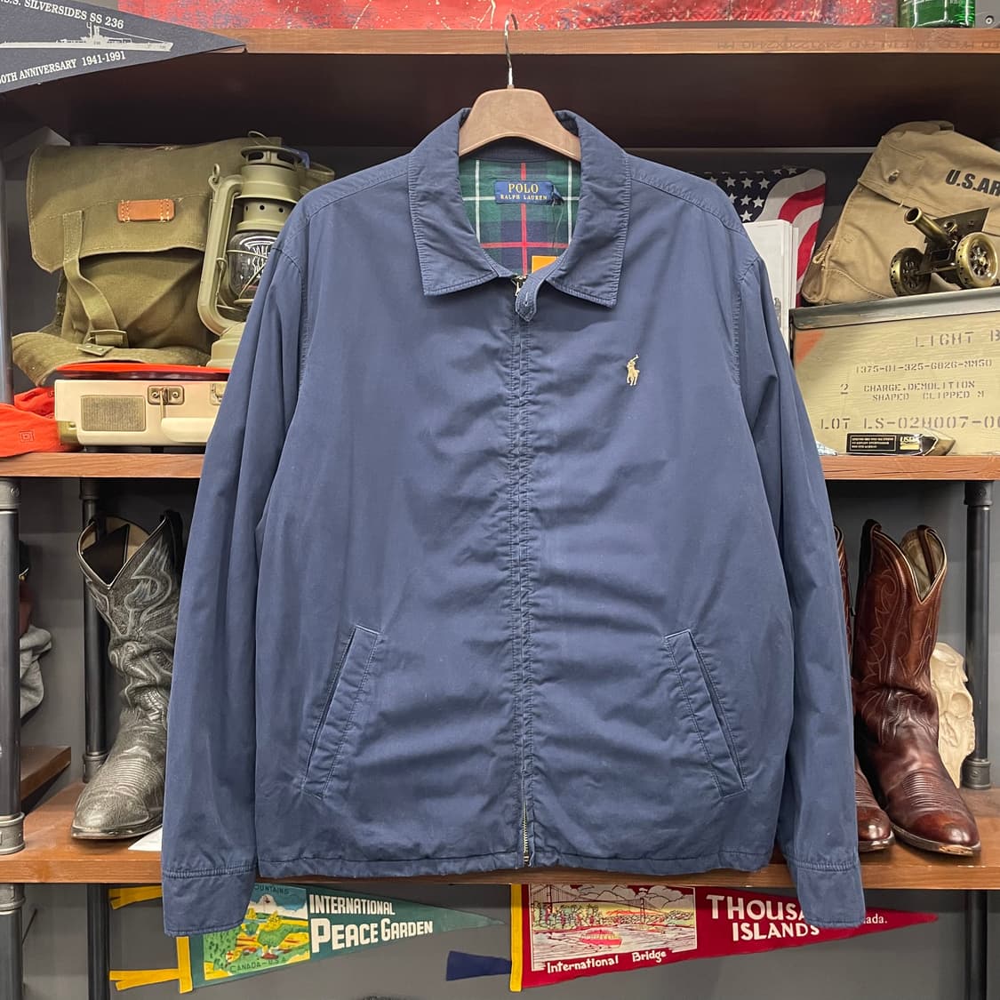 폴로 랄프로렌 신형 라벨 체크 라이닝 스윙탑 블루종 자켓 상품이미지1