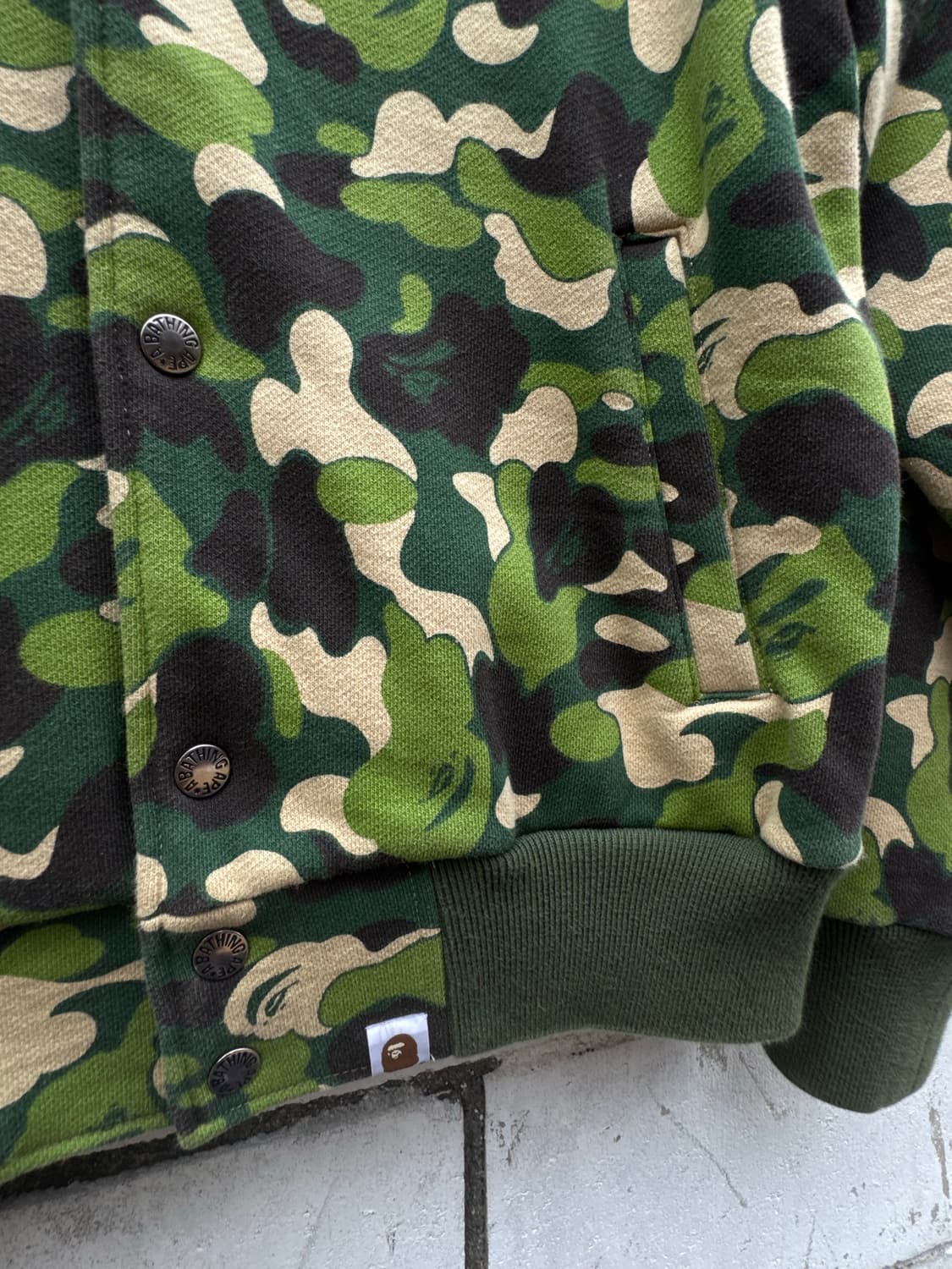 베이프 00s 아카이브 녹계 카모 og 스타디움 자켓 상품이미지5