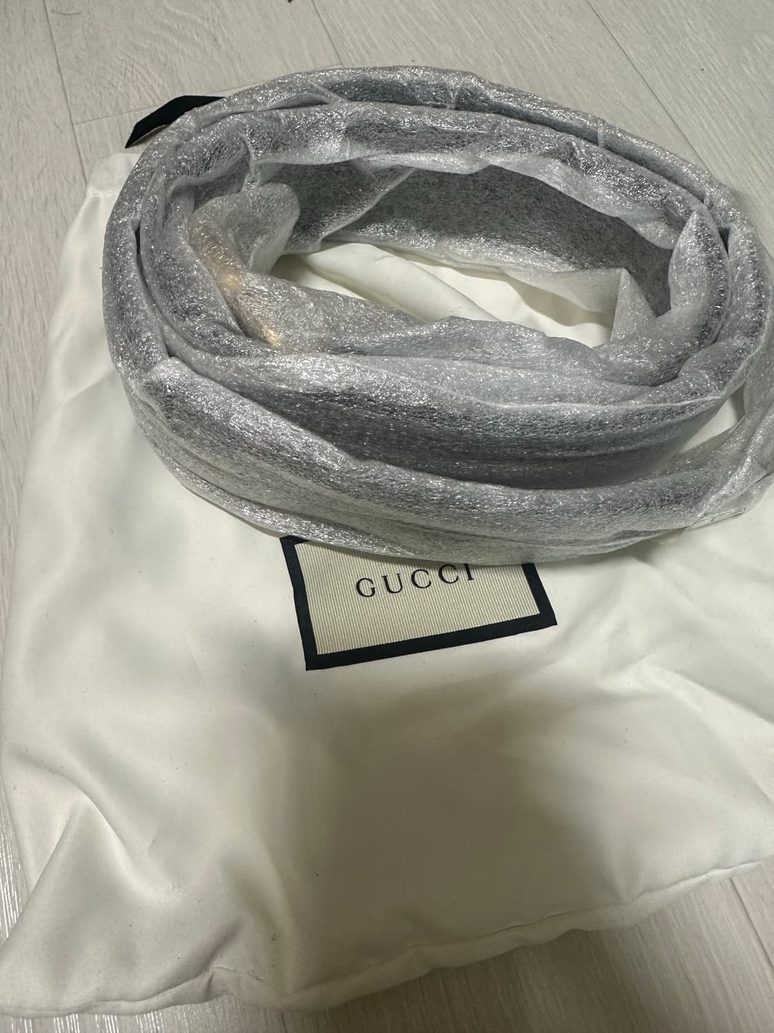 [90] 구찌 GG 마몽 더블 G 버클 와이드 레더 벨트 블랙 상품이미지2