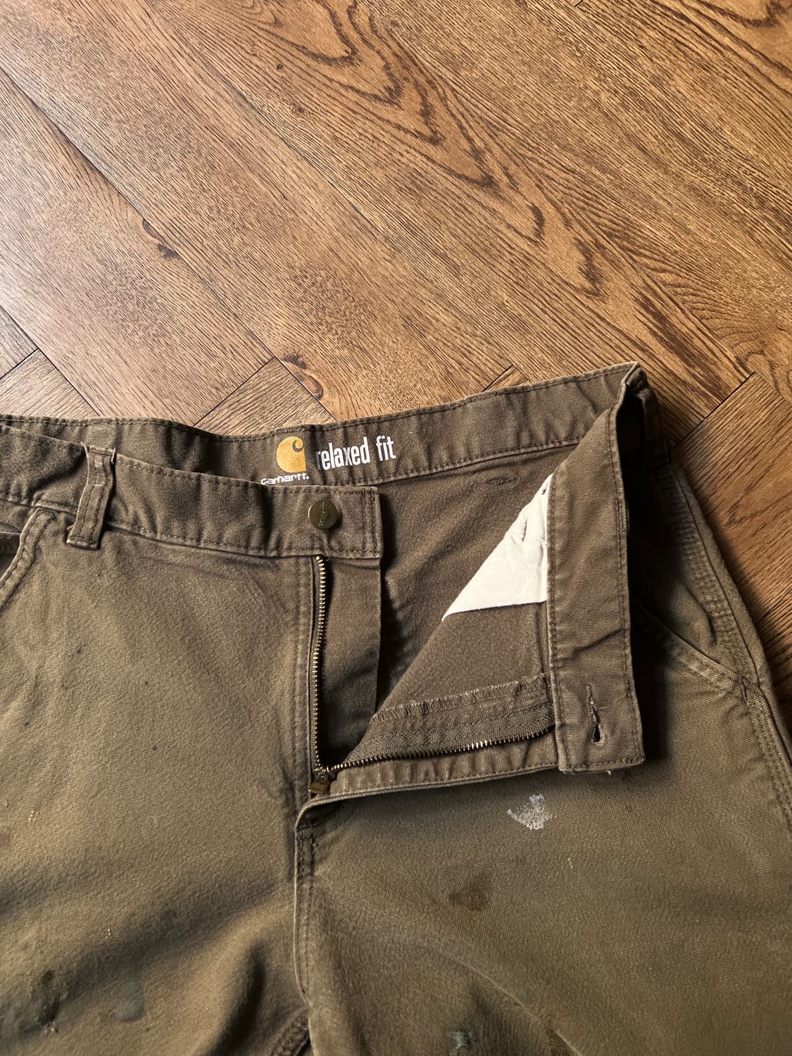 [34]칼하트 USA 더티워싱 다크브라운 싱글니 카펜터 워크 팬츠 상품이미지5
