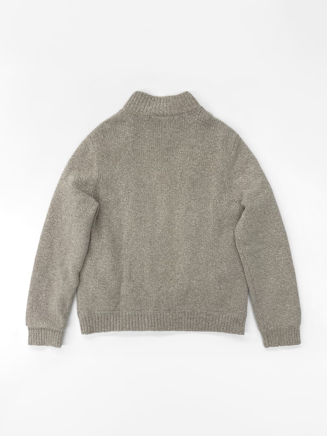 빈티지 엘엘빈 타탄 체크 라인 램스울 풀 집 니트 가디건 상품이미지3