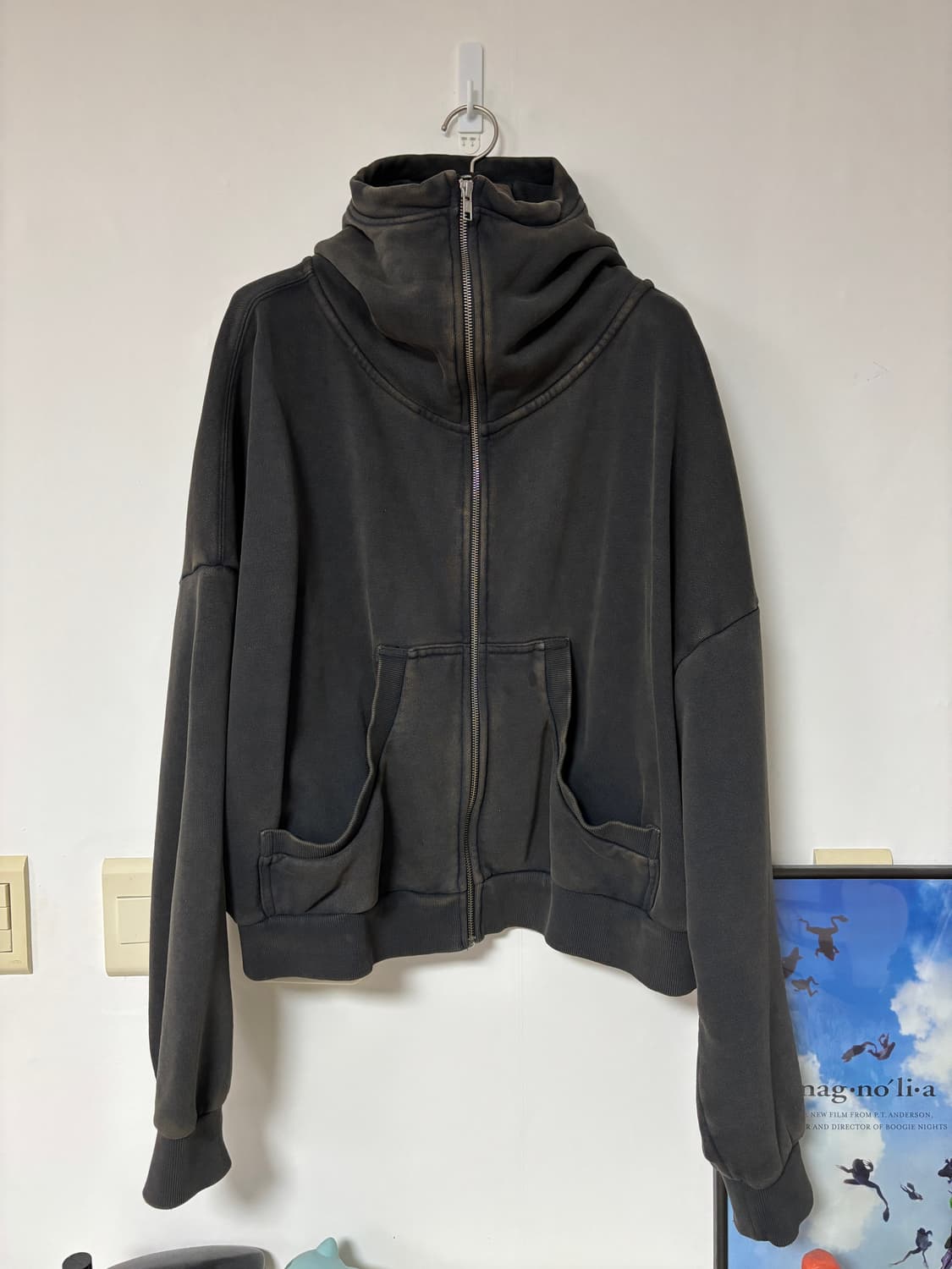 [s] 엔타이어 스튜디오 유니폼라인 풀 집 후드 - 워시드블랙 상품이미지4