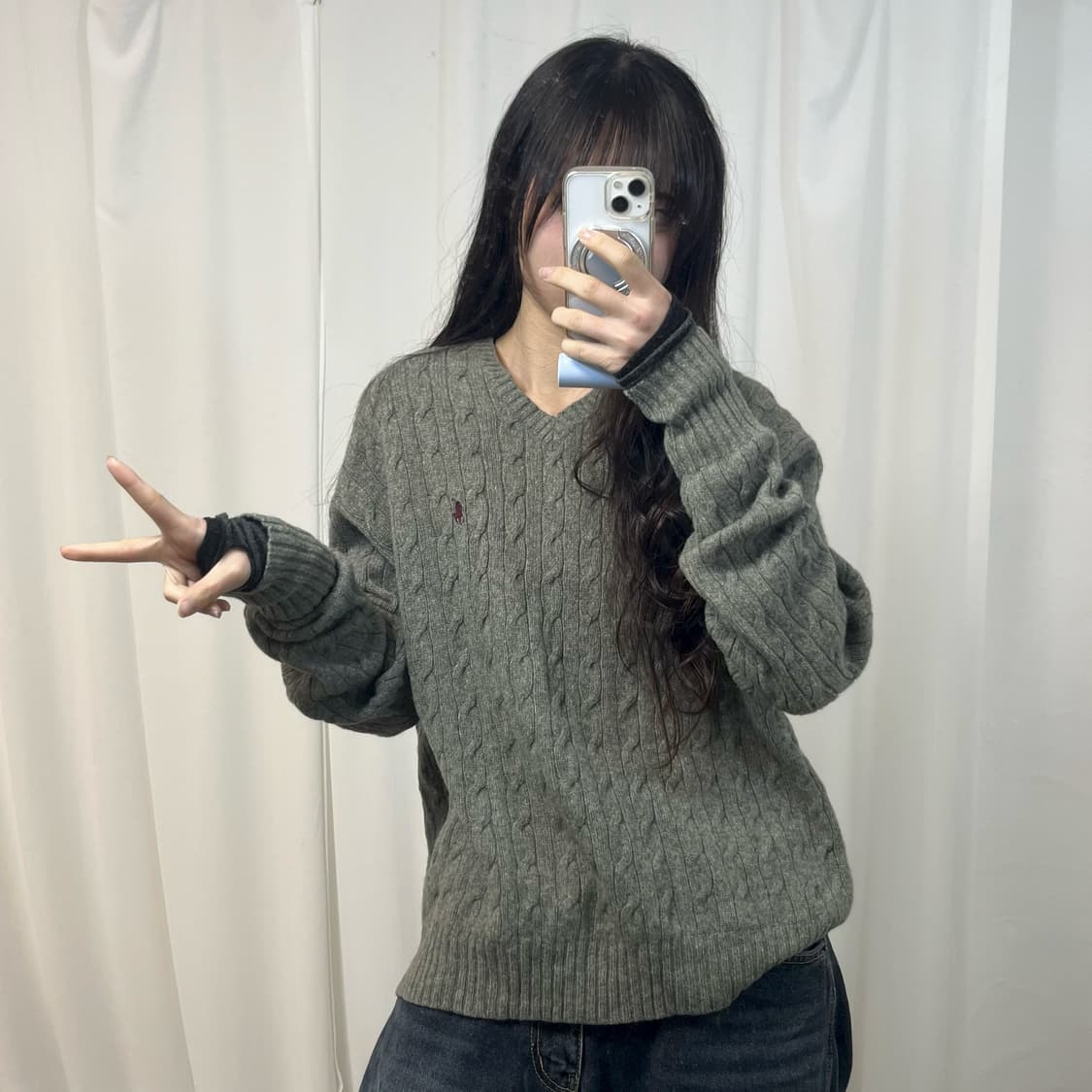 Polo Grey Cable Knit 상품이미지2