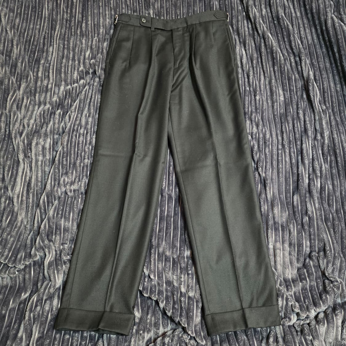 메버릭 투턱 울 트라우저 블랙 L(34) 상품이미지2