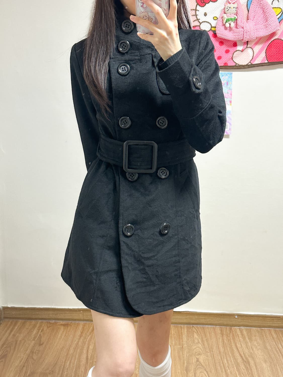 빈티지 벨트 오네갸루 블랙 코트 달천깔 히메갸루 공겜여주 로걀 긱시크 상품이미지1