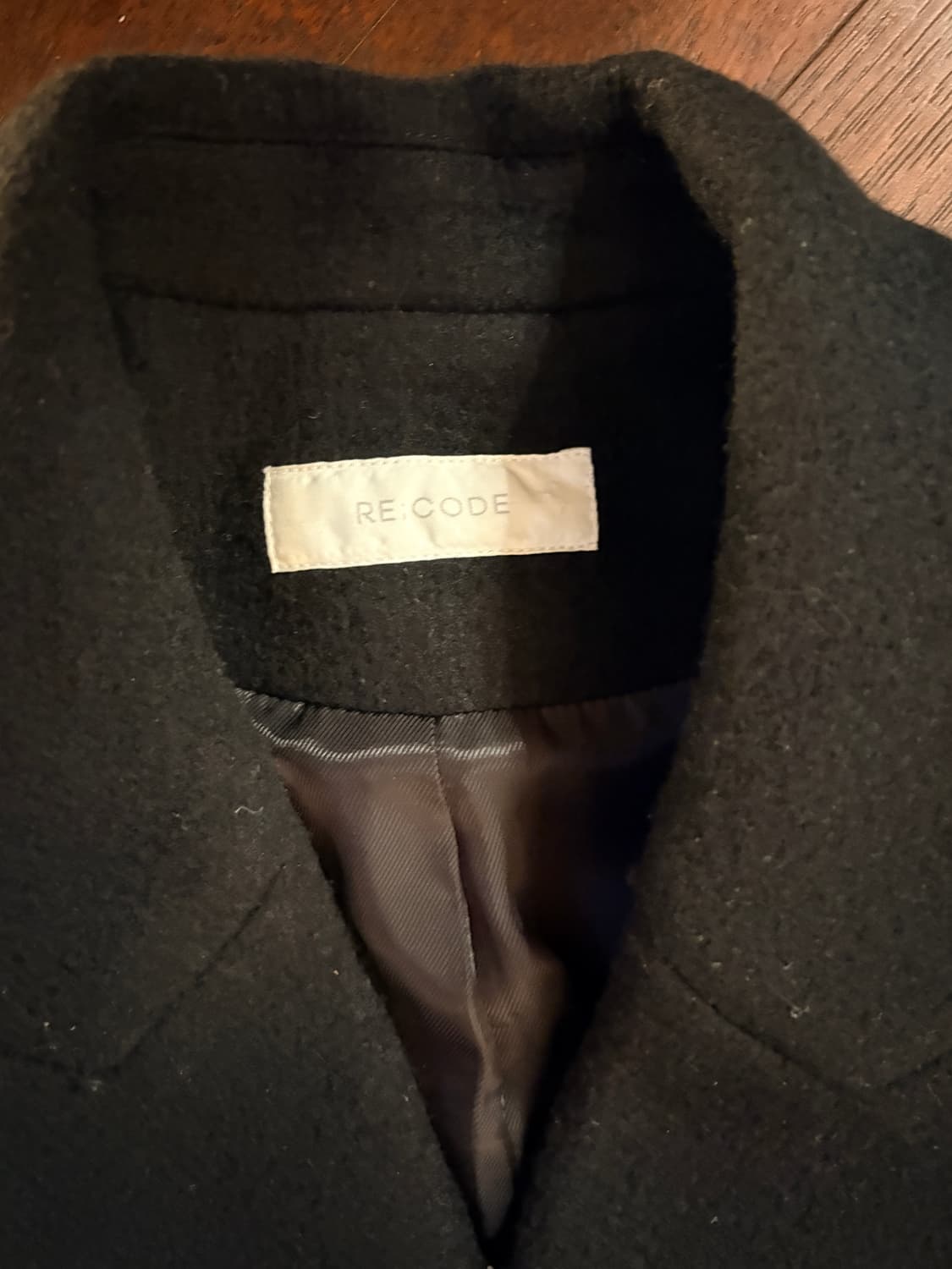 RE;CODE 블랙 더블 코트 상품이미지4