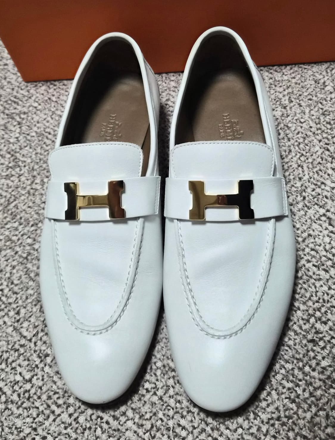 [HERMES] 에르메스 파리 로퍼 화이트 금장 36.5 (Full Se 상품이미지8