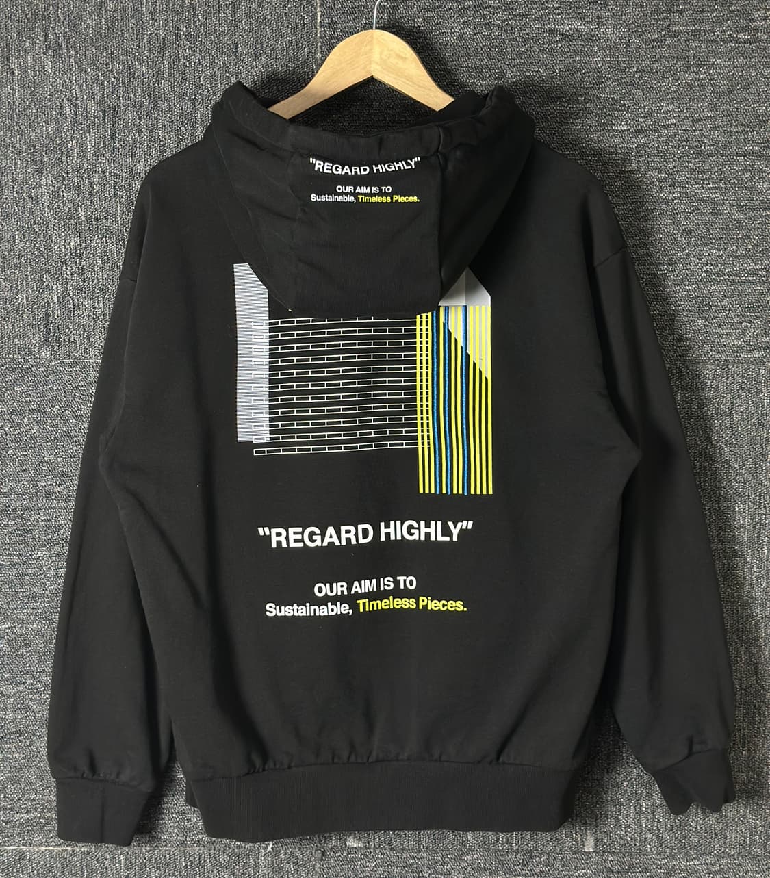 앤듀 오버핏 블랙 후드티 상품이미지2