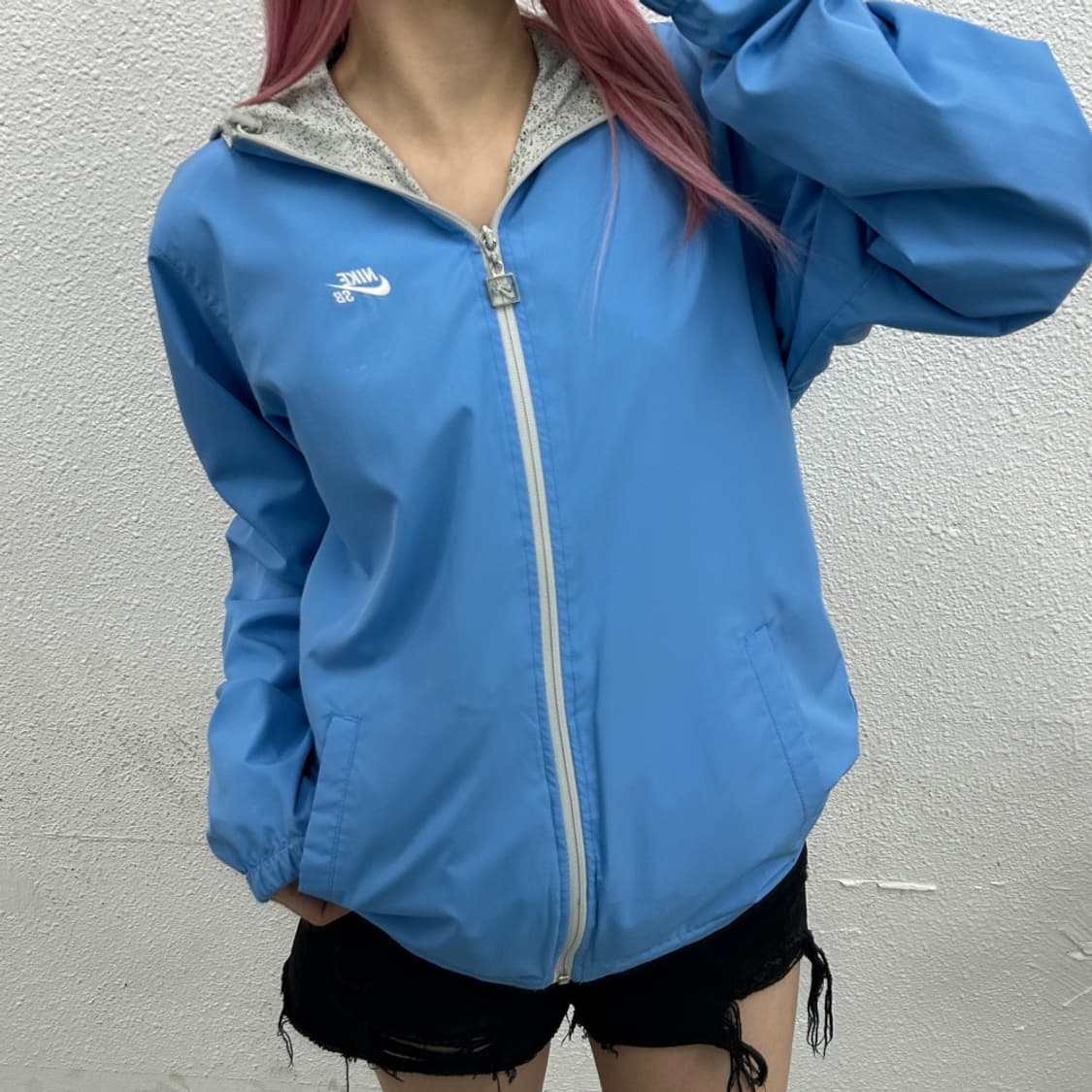 나이키 베이비블루 리버시블 쿠앤크맛 후드 바람막이 L 상품이미지2