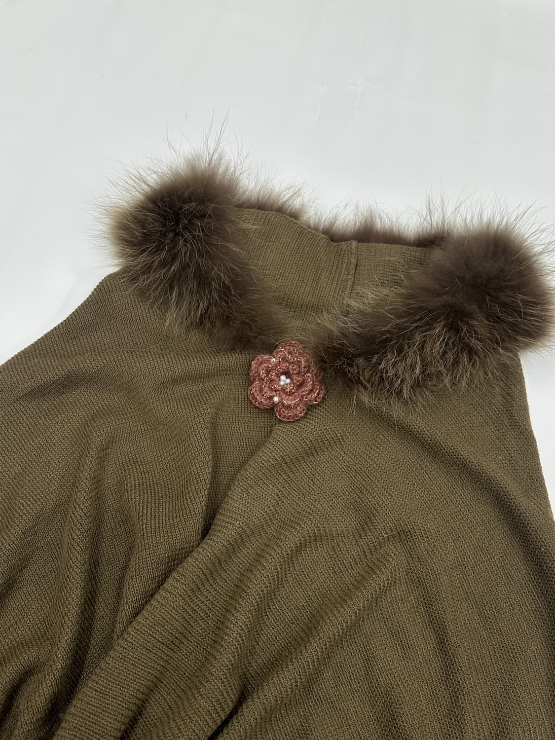 🤎하구미의 퍼 망토 케이프🤎 꼬임 아우터 그런지 히피 에스닉 라떼갸루 상품이미지5