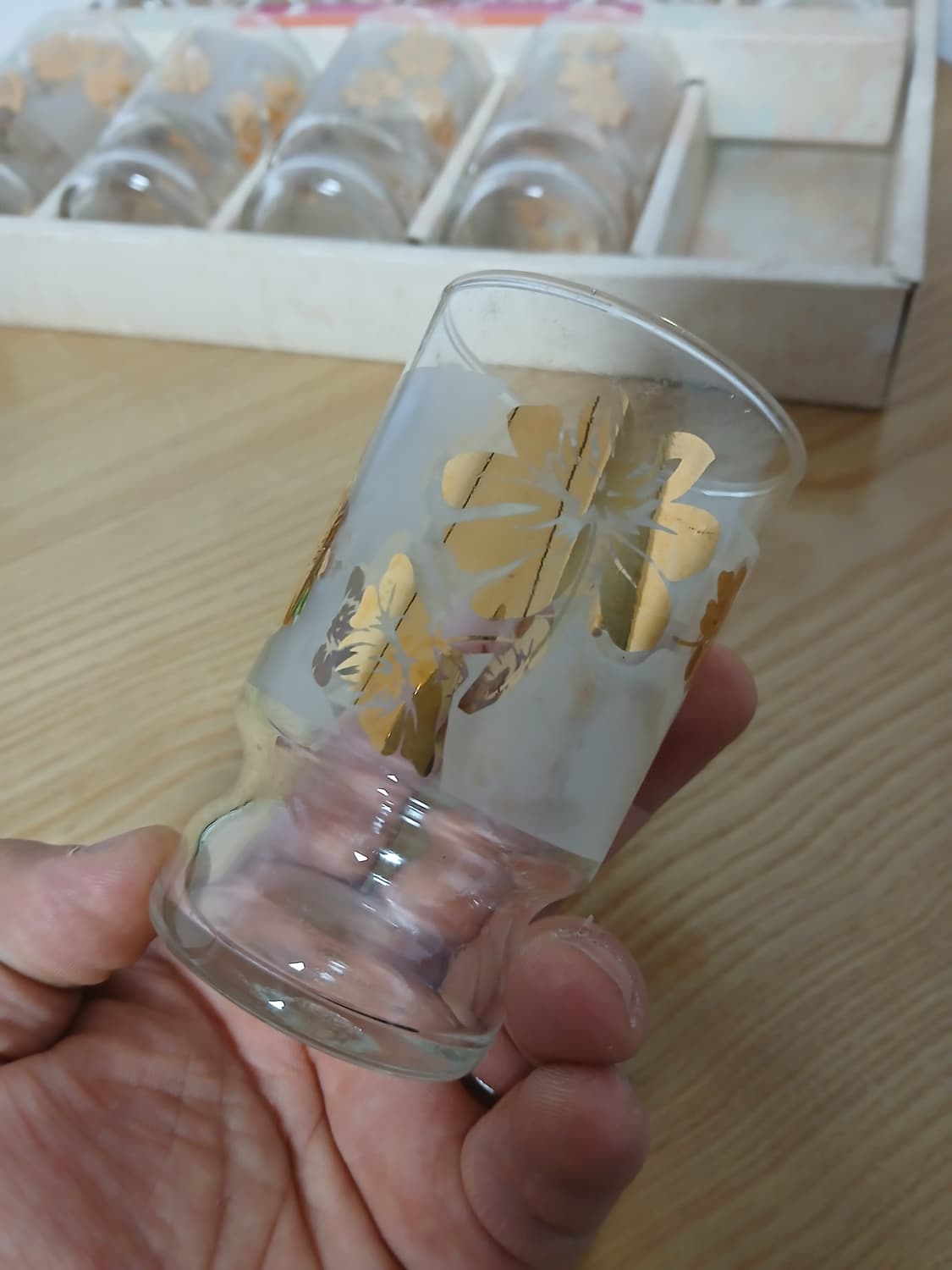 80년대 일본 빈티지 사사키 (lovely10)글라스 컵 10P셋트 상품이미지3