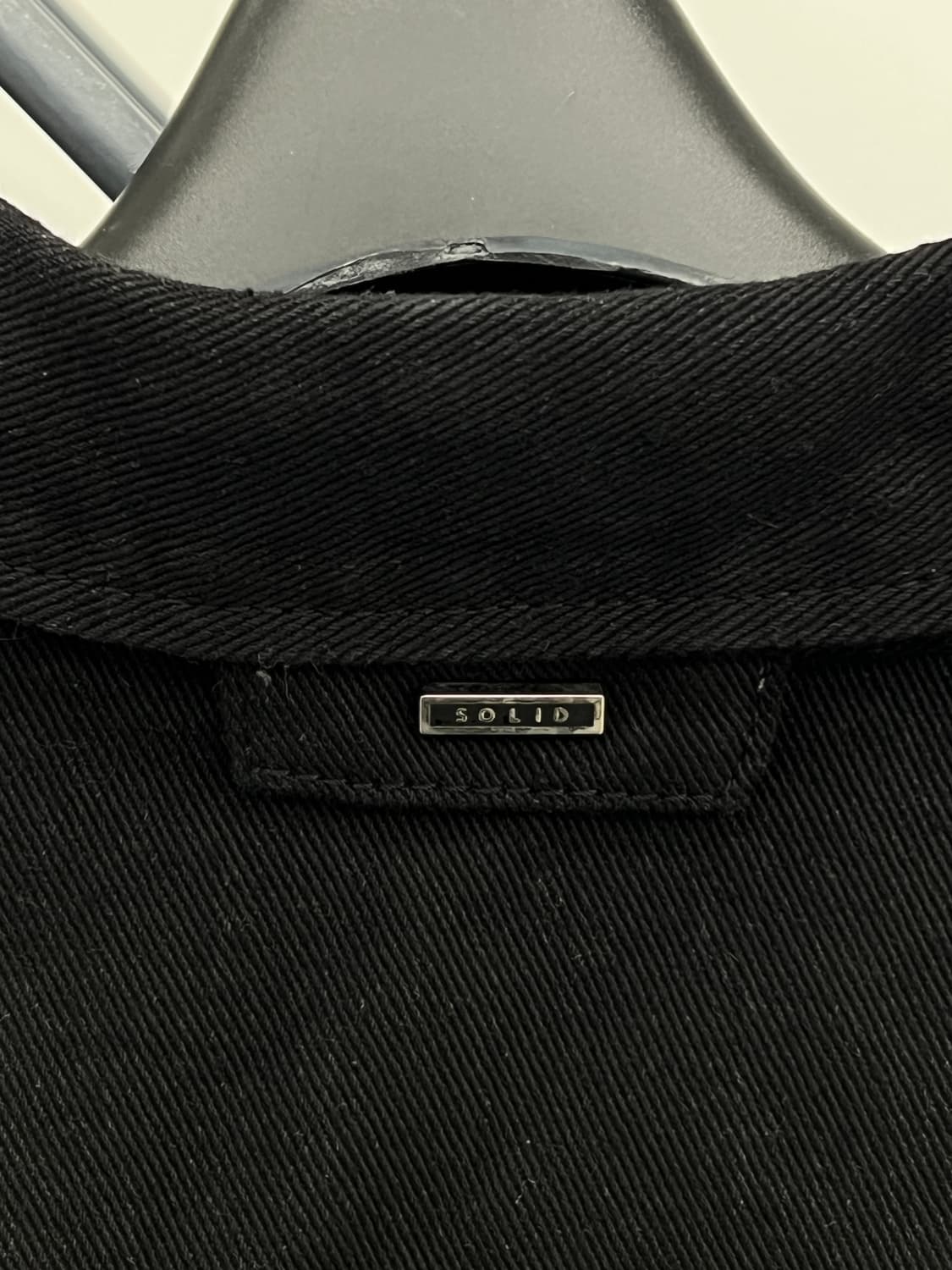 솔리드옴므 빅로고 데님 셔츠 자켓 / 블랙 상품이미지6