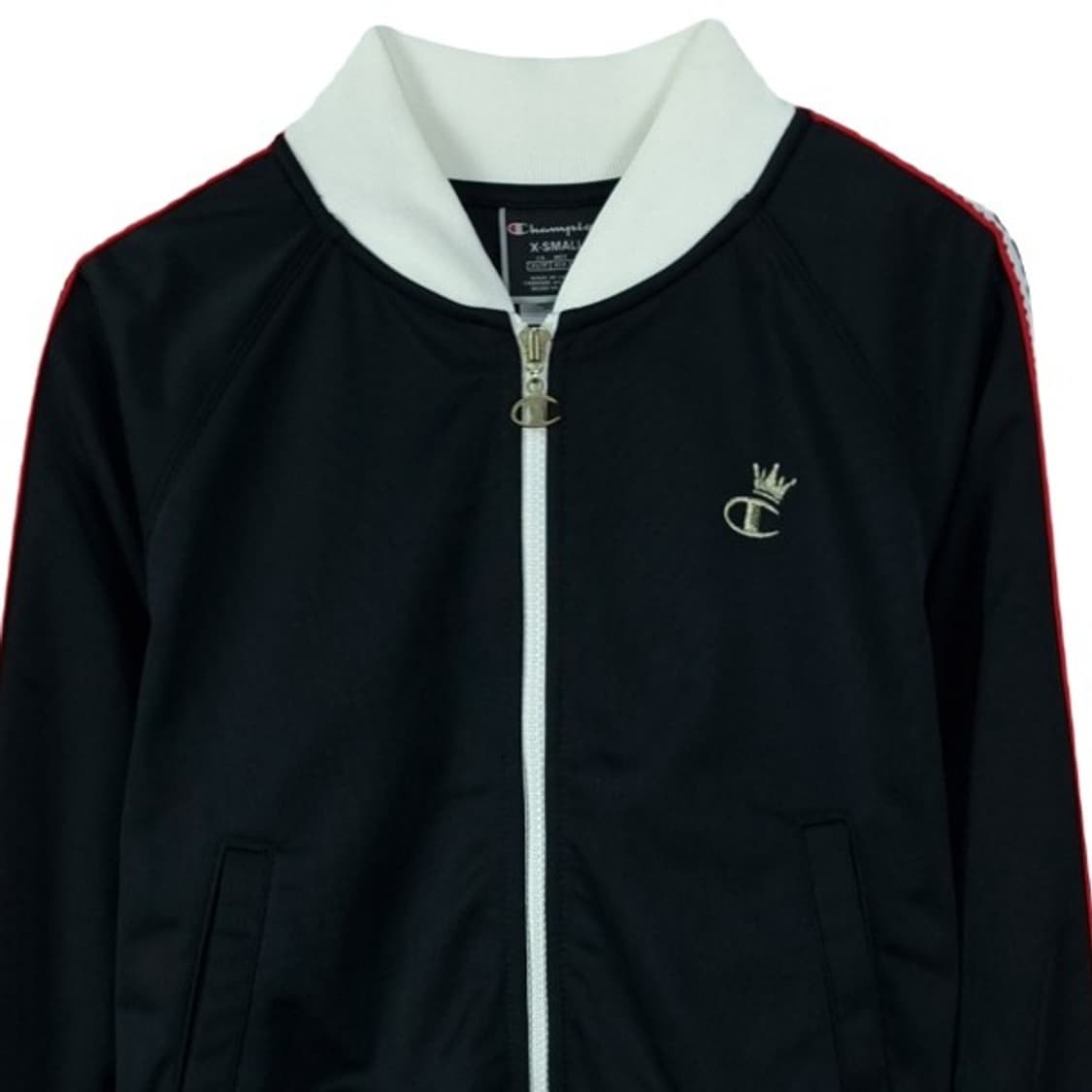 [챔피온] 빈티지 크롭 사이드라인 져지 집업 자켓 블랙 M19296 상품이미지4