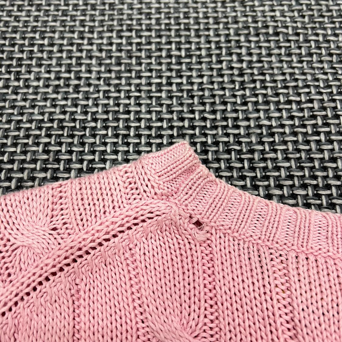 폴로 핑크 케이블 반팔니트 상품이미지4