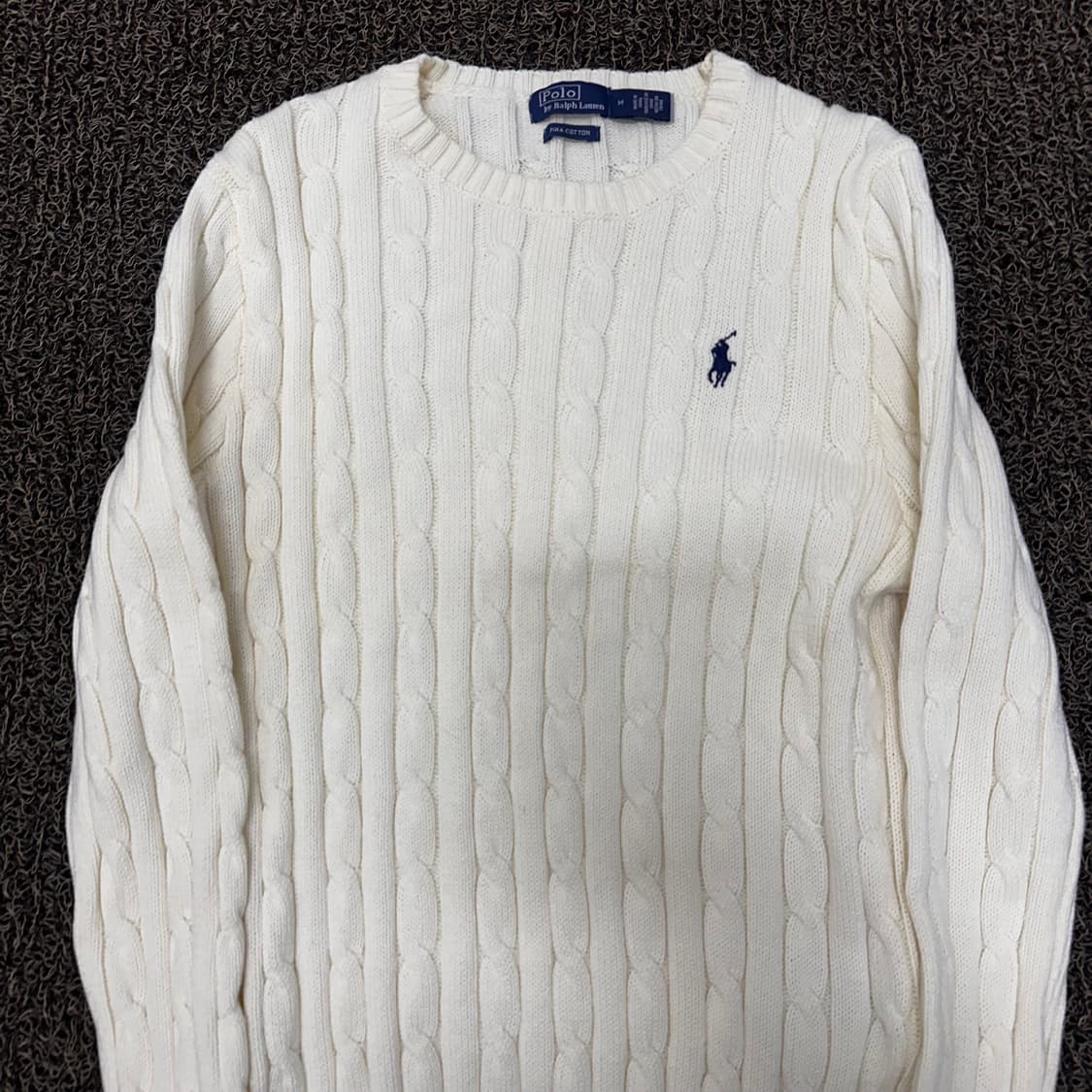 POLO 폴로 랄프로렌 신상 여성 케이블 니트 아이보리 M 상품이미지2