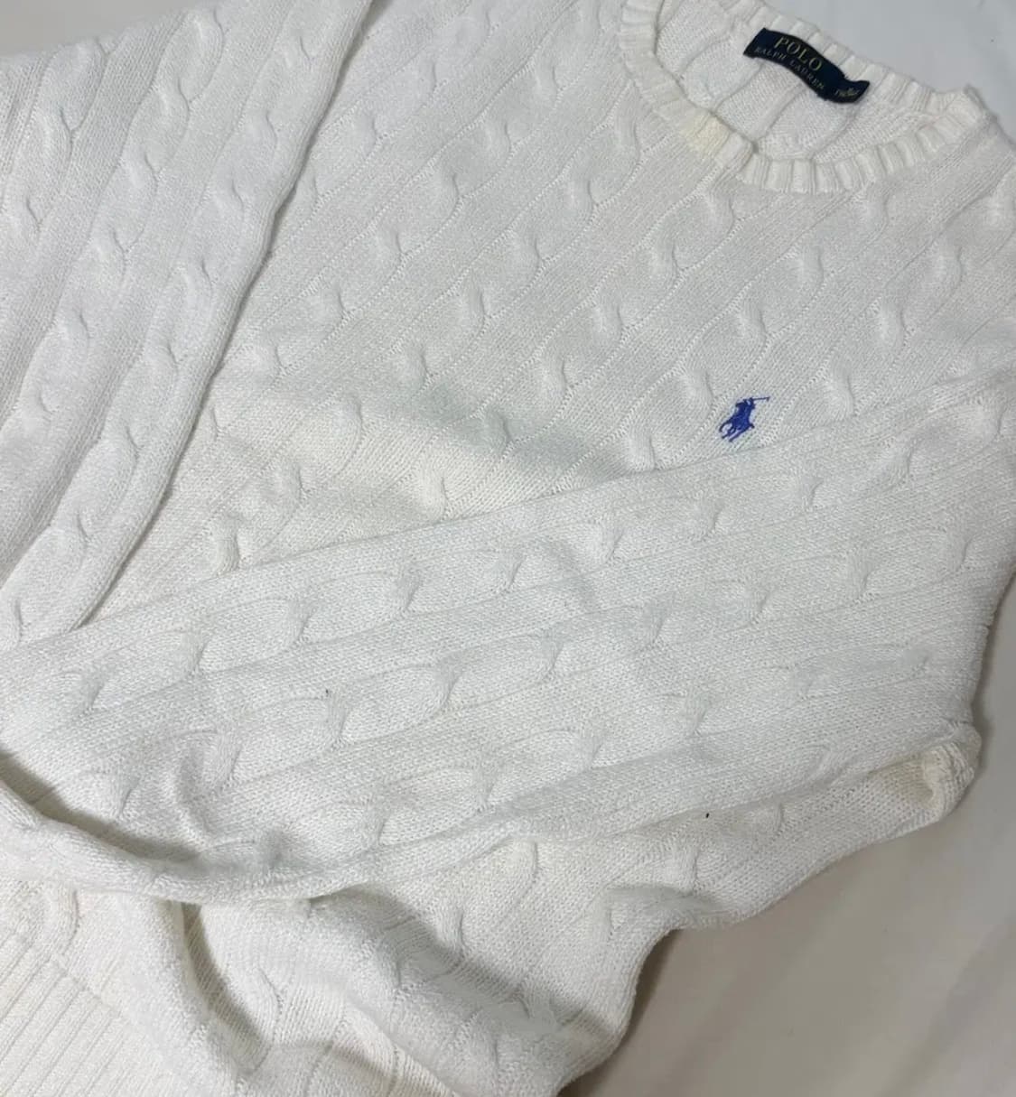 폴로 랄프로렌 화이트 케이블 니트 상품이미지1