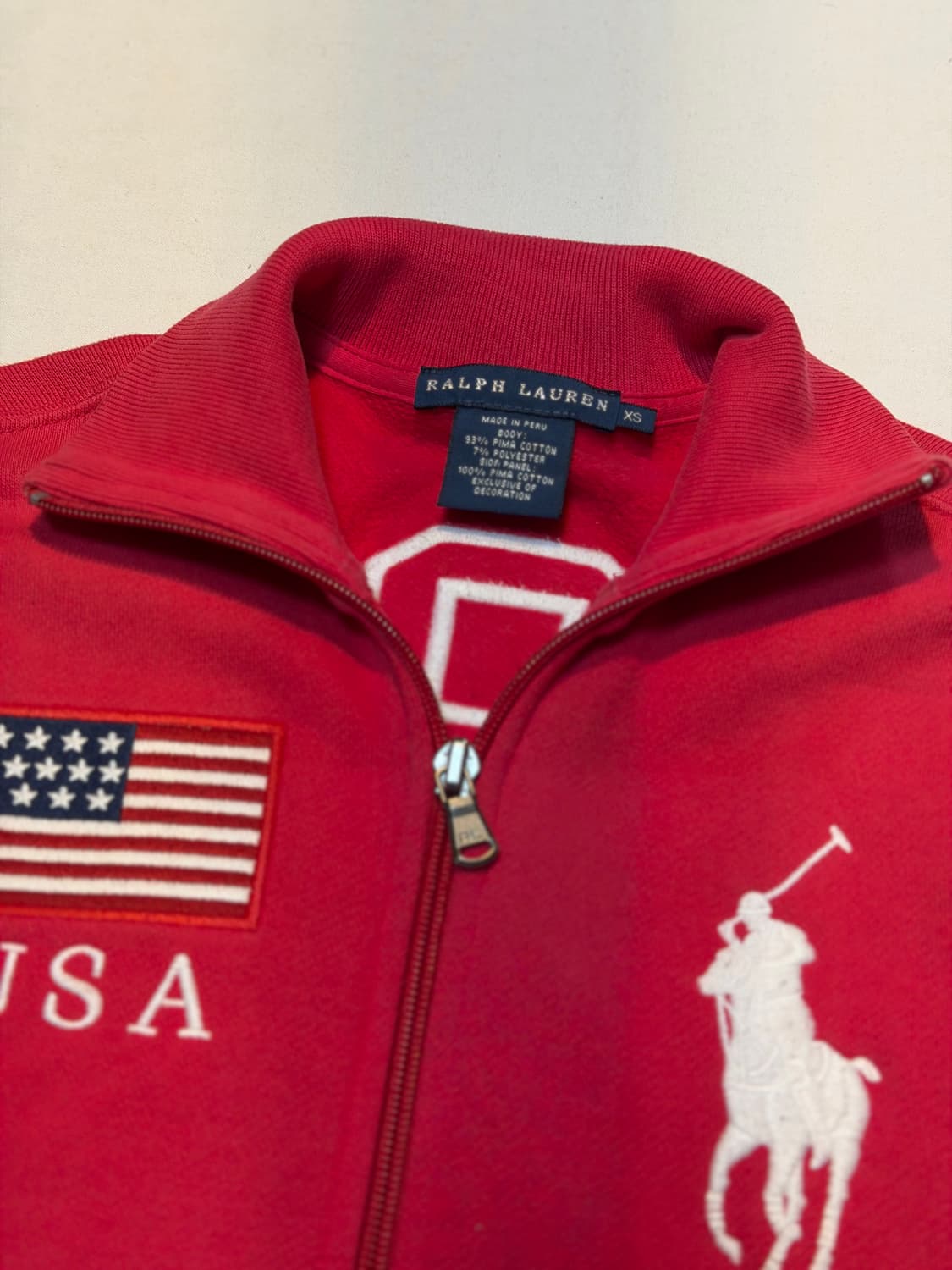 폴로 랄프로렌 빅포니 성조기 USA 져지 핑크 레드 상품이미지5